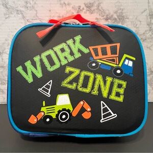 Lunch Box Soft Sided Insulated‎ Boys Work Zone Trucks Black/Blue/Multicolor